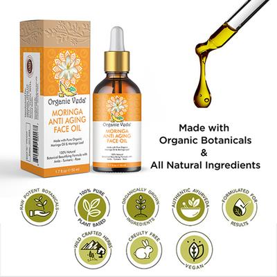 Organic Veda Moringa Anti Aging Face Oil 100 ml - Personal Care (Ayush)