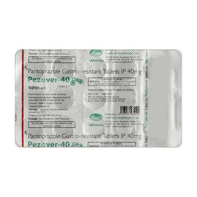 Pezover 40mg Tablet 15'S - Ulcer/Reflux/Flatulence-Aaa