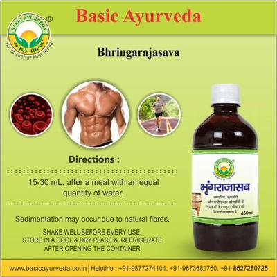Basic Ayurveda Bhringrajasava Liquid 450 ml - Speciality Medicines