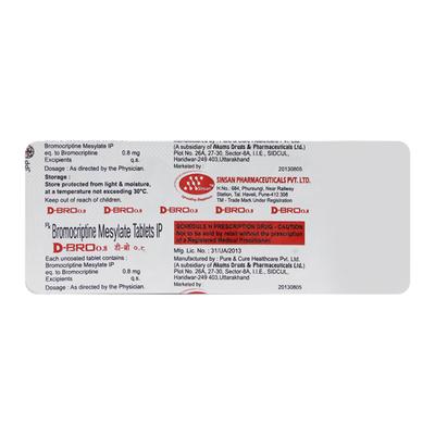 Dbro 0.8mg Tablet 10'S - Parkinsonism-Apd