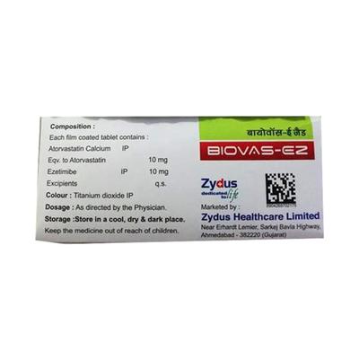 BIOVAS EZ Tablet 10's - High Cholesterol-Dys