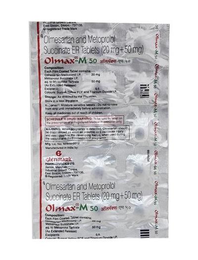 Olmax M 50mg Tablet 15'S - Hypertension-Ana