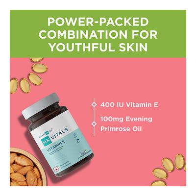 HealthKart HK Vitals Vitamin E Capsule 60's - Hair & Skin