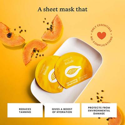 Foxtale Essentials Tan Removal Sheet Mask with Vitamin C and Papaya 26 gm - Sheet Masks