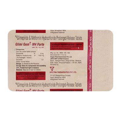 GLIMI GEM M4 FORTE Tablet 10's - Diabetes-Ant