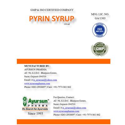 Ayursun Pyrin Syrup 100 ml - Speciality Medicines