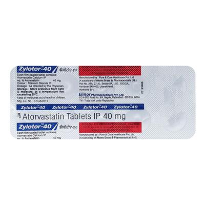 ZYLOTOR 40mg Tablet 10's - High Cholesterol-Dys