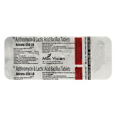 AZIRATE LB 250 Tablet 6's - Bacterial Infections-Mac