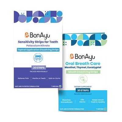 BonAyu Tooth Sensitivity Strips + Oral Care Breath Strips 60's - Mouthwash
