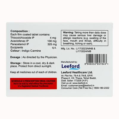 Thioford AP Tablet 10'S - Muscle Spasm-Mus