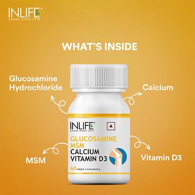 INLIFE Glucosamine MSM Calcium Vitamin D3 Tablets 60's - Multi-Vitamins