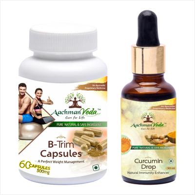 Aachman Veda B Trim Capsule 60's & Aachman Veda Curcumin Drops 30 ml (Free) 1's - Speciality Medicines