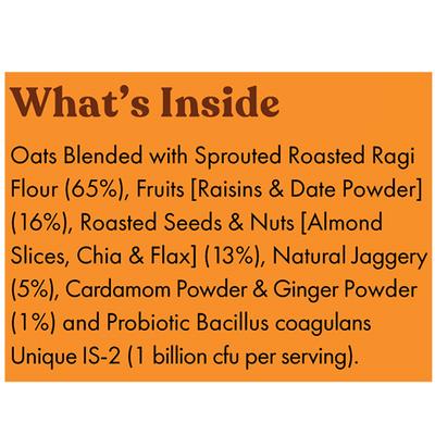 Joyful Inside Instant Ragi Oatmeal - Ginger Cinnamon Almond 320 gm - Nutritional Bars