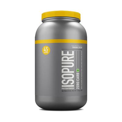 Isopure Zero Carb Protein Powder - Banana & Cream Flavour 3 lb - Workout Essentials