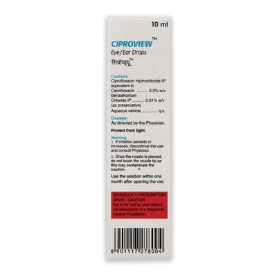 CIPROVIEW 0.3% Eye Drops 10ml - Eye Infections-Eaa