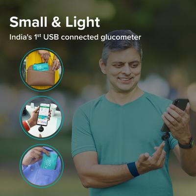 BeatO Curv Glucometer Kit (USB Connected Glucometer 1's + Blood Glucose Test Strips 50's) - Blood Glucose Monitors/Strips