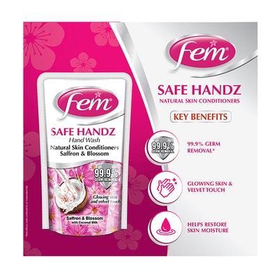 Fem Soft Handz Handwash - Saffron & Blossom 185 ml - Hand Wash & Soaps