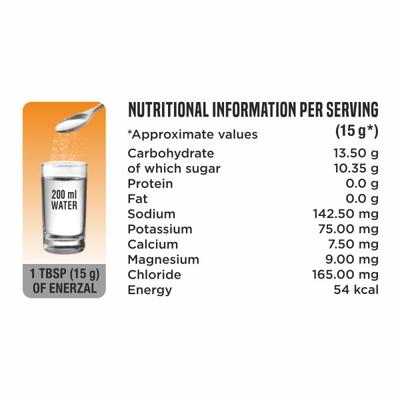 Enerzal Energy and Electrolyte Powder - Orange 100 g - Energy Drinks