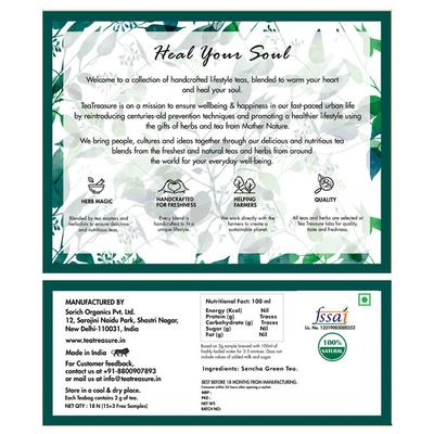 Tea Treasure Whole Leaf Green Tea Bag - Sencha 18's - Teas