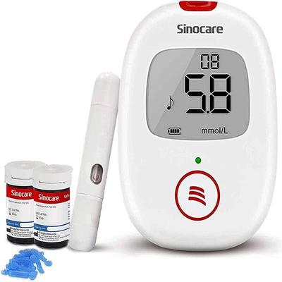 Sinocare Safe AQ Voice Blood Glucose Monitoring System (Test Strips 50's + Lancets 50's) 1's - Blood Glucose Monitors/Strips