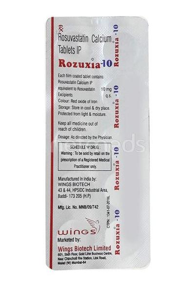 Rozuxia 10mg Tablet 10'S - High Cholesterol-Dys