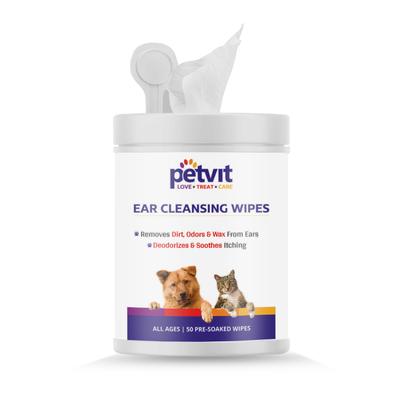 Petvit Ear Cleansing Wipes - For Dogs and Cats 50's - Pet accessories
