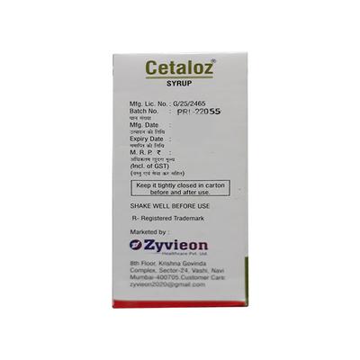 CETALOZ Syrup 60ml - Allergies-Ant