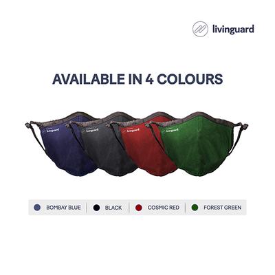 Livinguard Face Mask Pro Without Valve (L) - Black (Pack of 1) - Face Mask