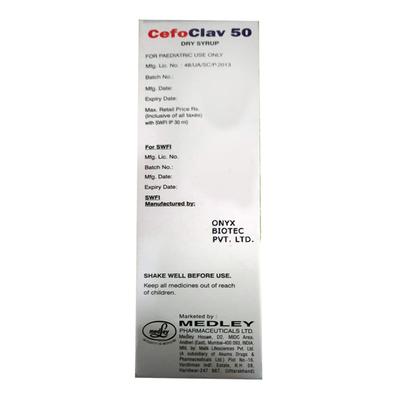 Cefoclav 50 Delicious Vanilla Flavour Dry Syrup 30ml - Bacterial Infections-Cep