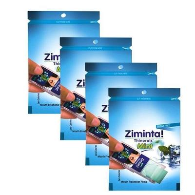 Ziminta Sugar Free Mouth Freshener Strip - Mint Flavour (Pack of 4 x 30's) - Mouth Refreshners