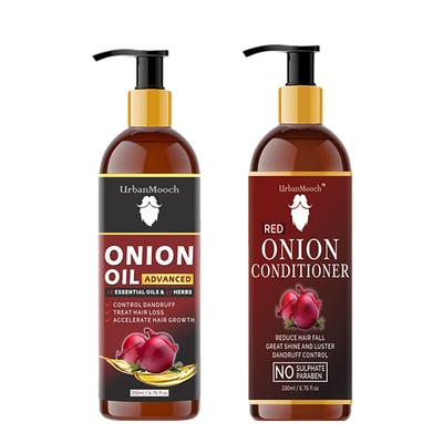 UrbanMooch Onion Hair Oil 200 ml + Red Onion Hair Conditioner 200 ml - Hair Oils