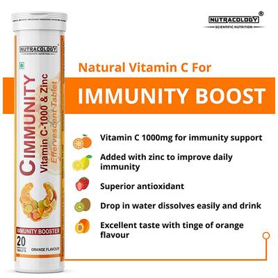 Nutracology C Immunity Effervescent Tablet - Orange 20's - Vitamin C