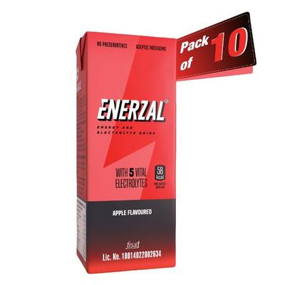 Enerzal Energy and Electrolyte Drink - Apple Pack of 10 x 200 ml - Energy Drinks