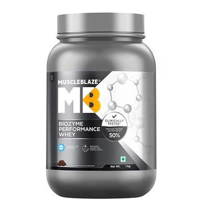 MuscleBlaze Biozyme Performance Whey Powder - Rich Chocolate 1 kg - Whey Proteins