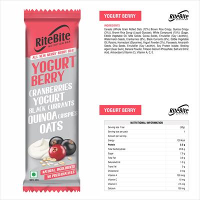 RiteBite Nutrition Assorted Bar - Choco Delite, Yogurt Berry, Peanut Butter, Fruits & Seeds, Nuts & Seeds, Sports Bar (Pack of 10) - Nutritional Bars