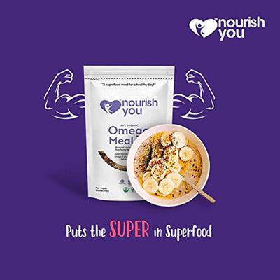 Nourish You Omega Meal Mix Powder (Pack of 2 x 200 gm) - Nutritional Bars