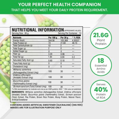 Vasu Nutra Plant Protein Powder 400 gm - Health Products