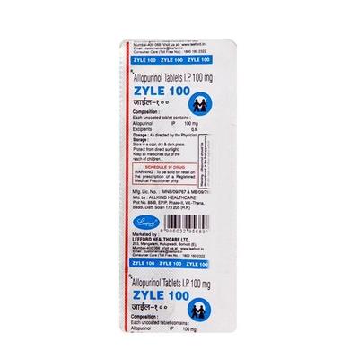 Zyle 100mg Tablet 10'S - Gout