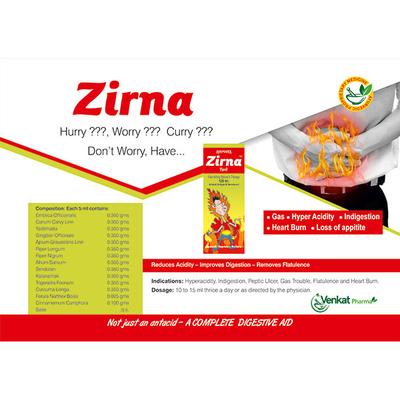 Zirna Fast Acting Nature's Therapy Antacid Tonic 120 ml - Acidity & Gas Relief