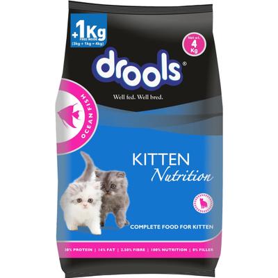 Drools Ocean Fish Kitten Cat Food (3kg+1kg food Free Inside) 4000 gm - Petfood