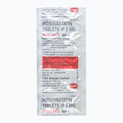 Roseday 5mg Tablet 10'S - High Cholesterol-Dys