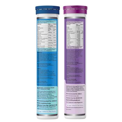 FixUpHealth Electrolytes Effervescent Tablet - Lemon Flavour & FixUpHealth Biotin Effervescent Tablet - Orange Flavour 20s 1's - General Health