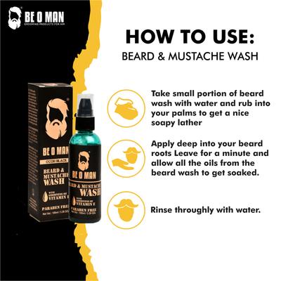 Beoman Beard Buddy Kit (Face Wash 50 ml + Bread Wash 100 ml + Beard Oil 30 ml + Beard Wax 50 gm) - Face Washes