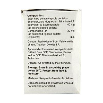 Esoz D 40mg Capsule 10'S - Ulcer/Reflux/Flatulence-Aaa