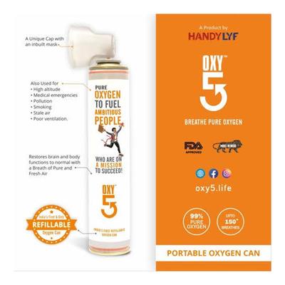 Oxy5 Refillable Portable Oxygen Can 6 Litre - Oxygen Cylinder
