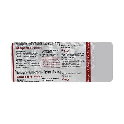 Benipack 4mg Tablet 10'S - Hypertension-Cal