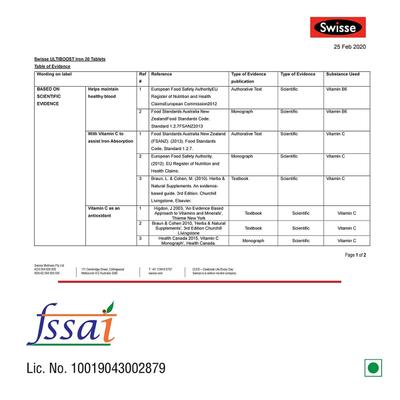 Swisse Ultiboost Iron Tablet 30's - Calcium And Minerals