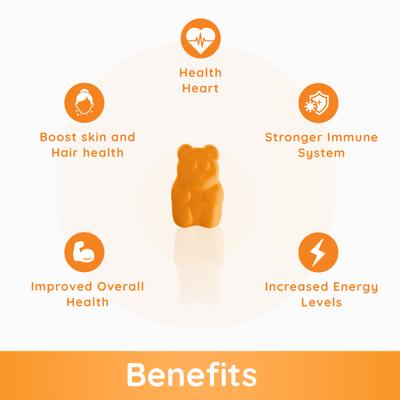 Purna Gummies Vitamin C Orange and Zinc for Adults and Kids, Immunity Boost, Skincare 30's - Vitamin C