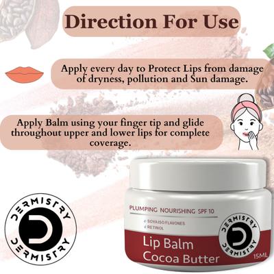 Dermistry Plumping Nourishing SPF 10 Lip Balm - Cocoa Butter 15 ml - Lip Balms