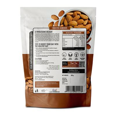 NourishVitals California Roasted Almonds Seeds 200 gm - Nutritional Bars